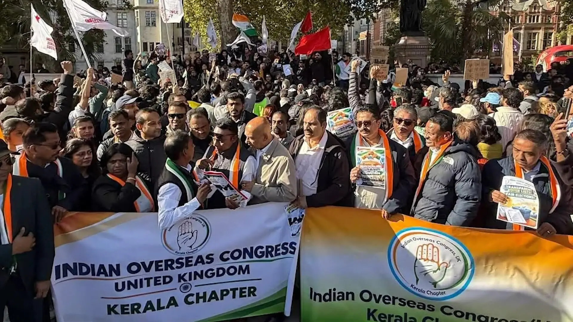 IOC (UK) Kerala Chapter Stages Major Protest in London, Demands Gyanesh Kumar’s Resignation
